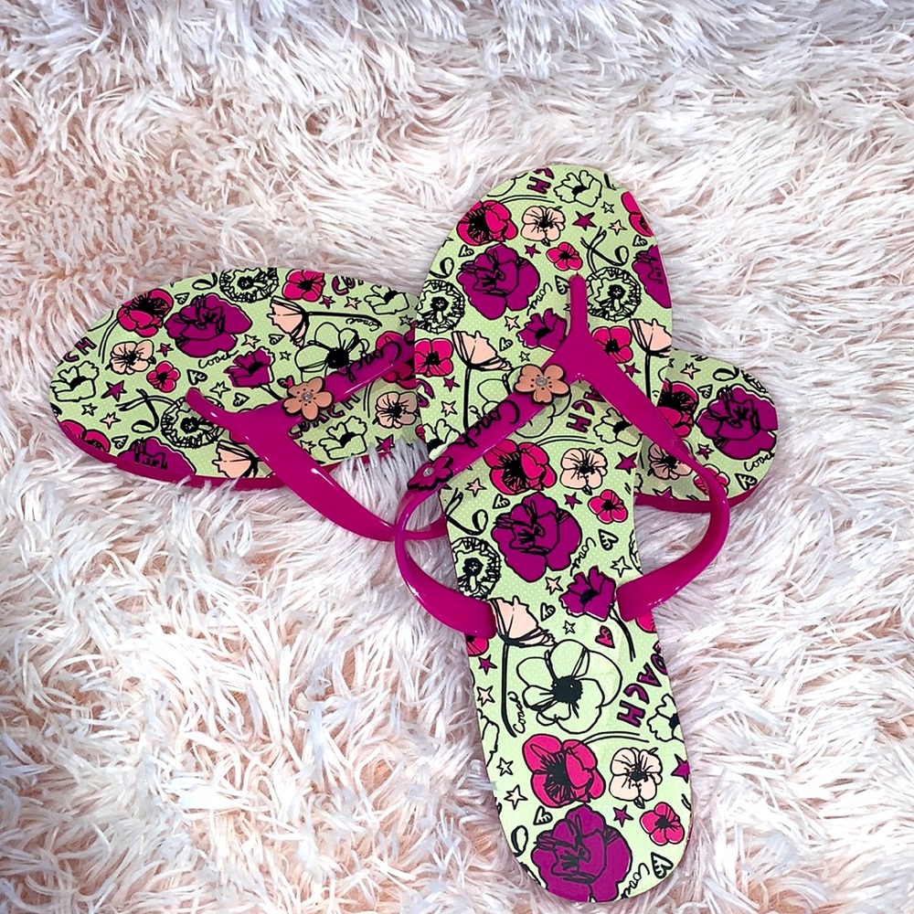 Coach size 10 women's rubber flip flops